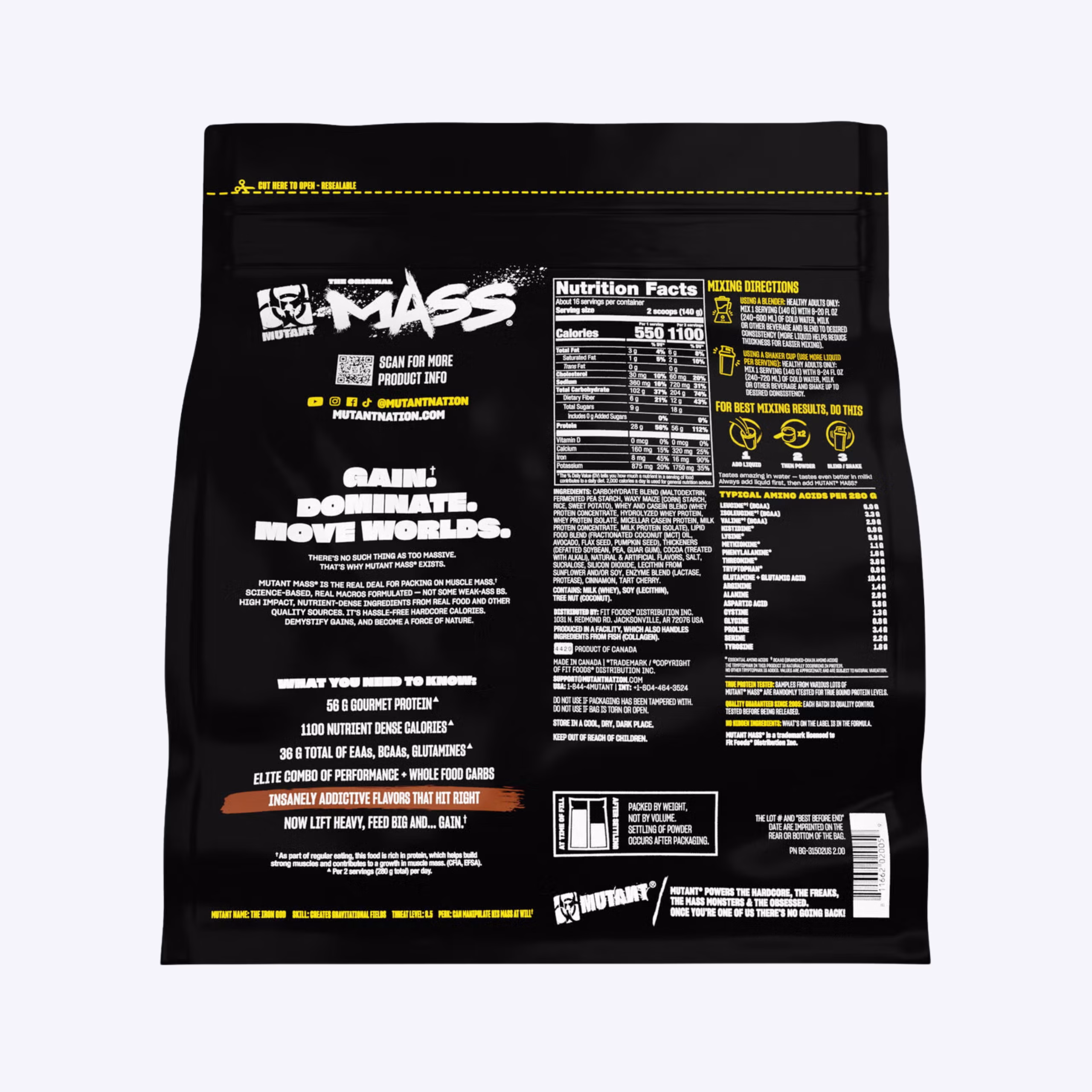 mutant mass gainer bih za masu za debljanje za dobijanje kilaze