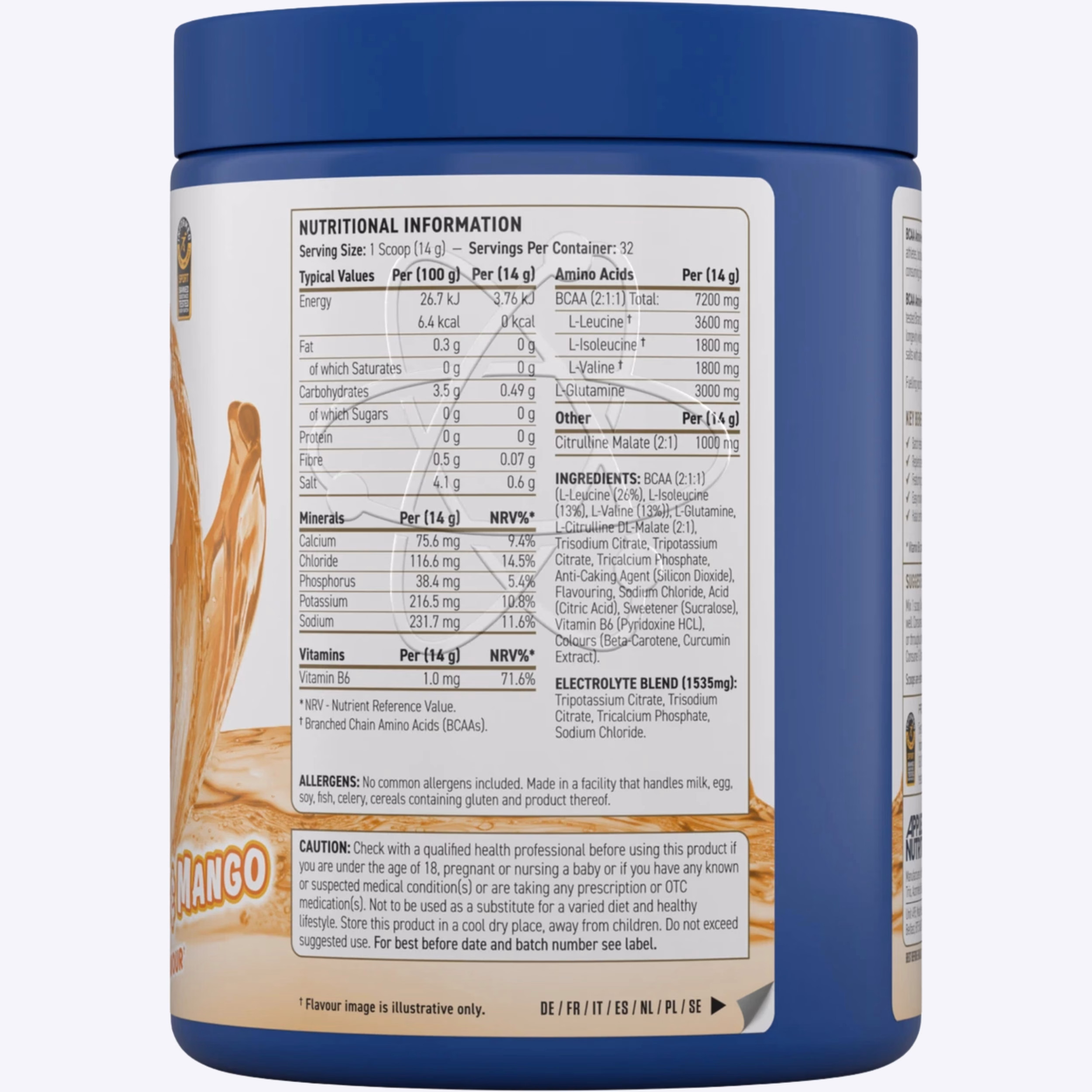 Applied Nutrition BCAA Amino Hydrate 450g orange & mango aminokiseline