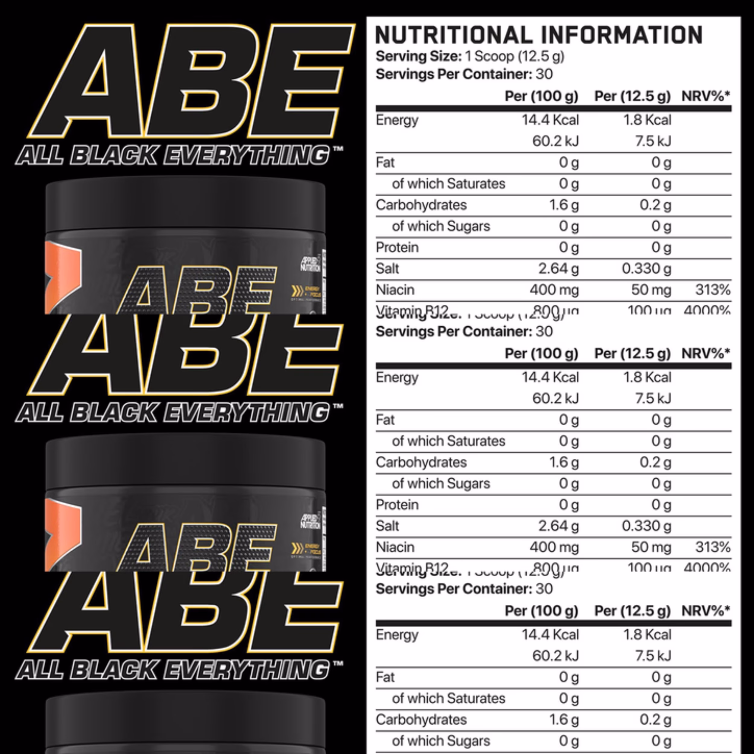 Applied Nutrition ABE Ultimate PreWorkout 375g - Slika 2