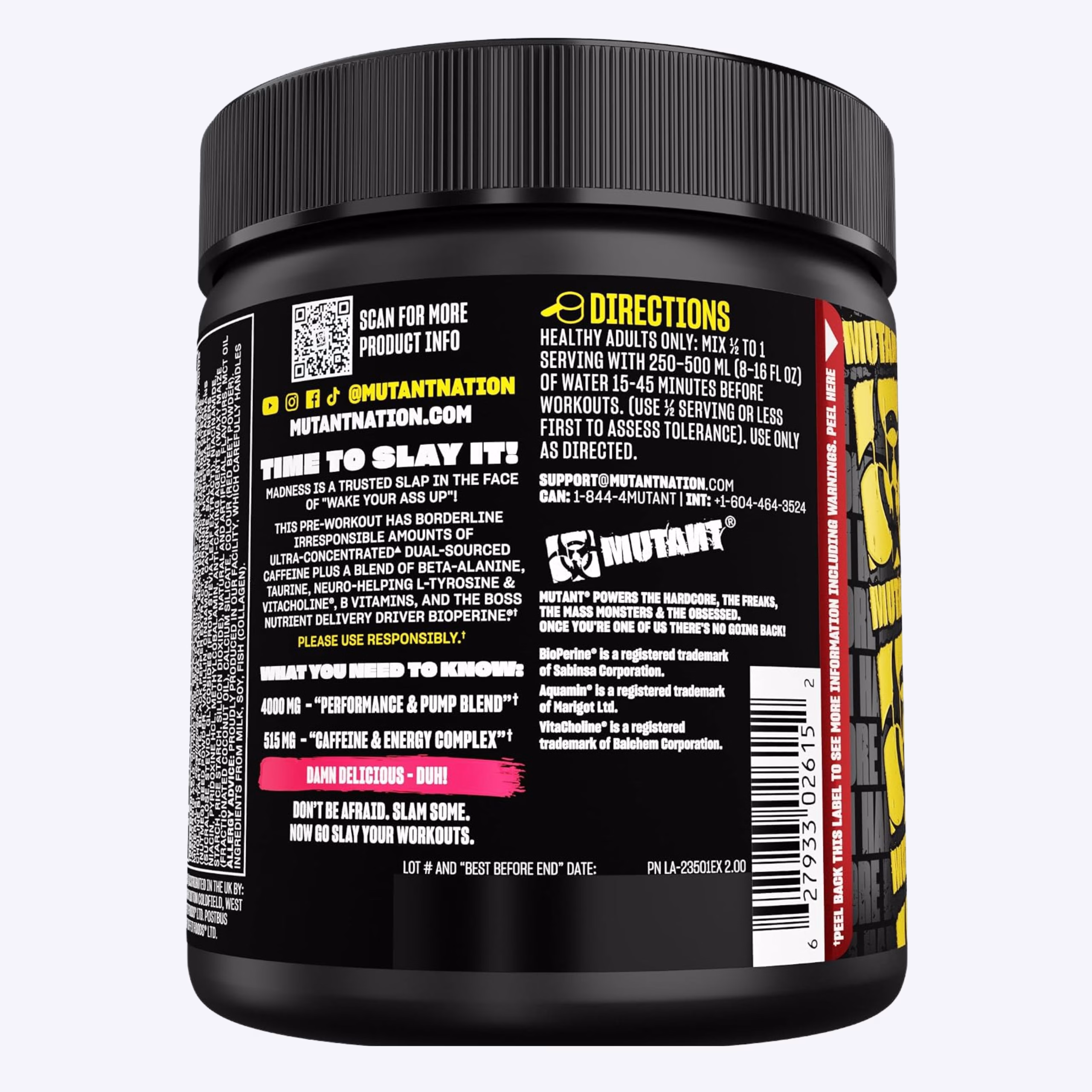mutant madness 270g preworkout