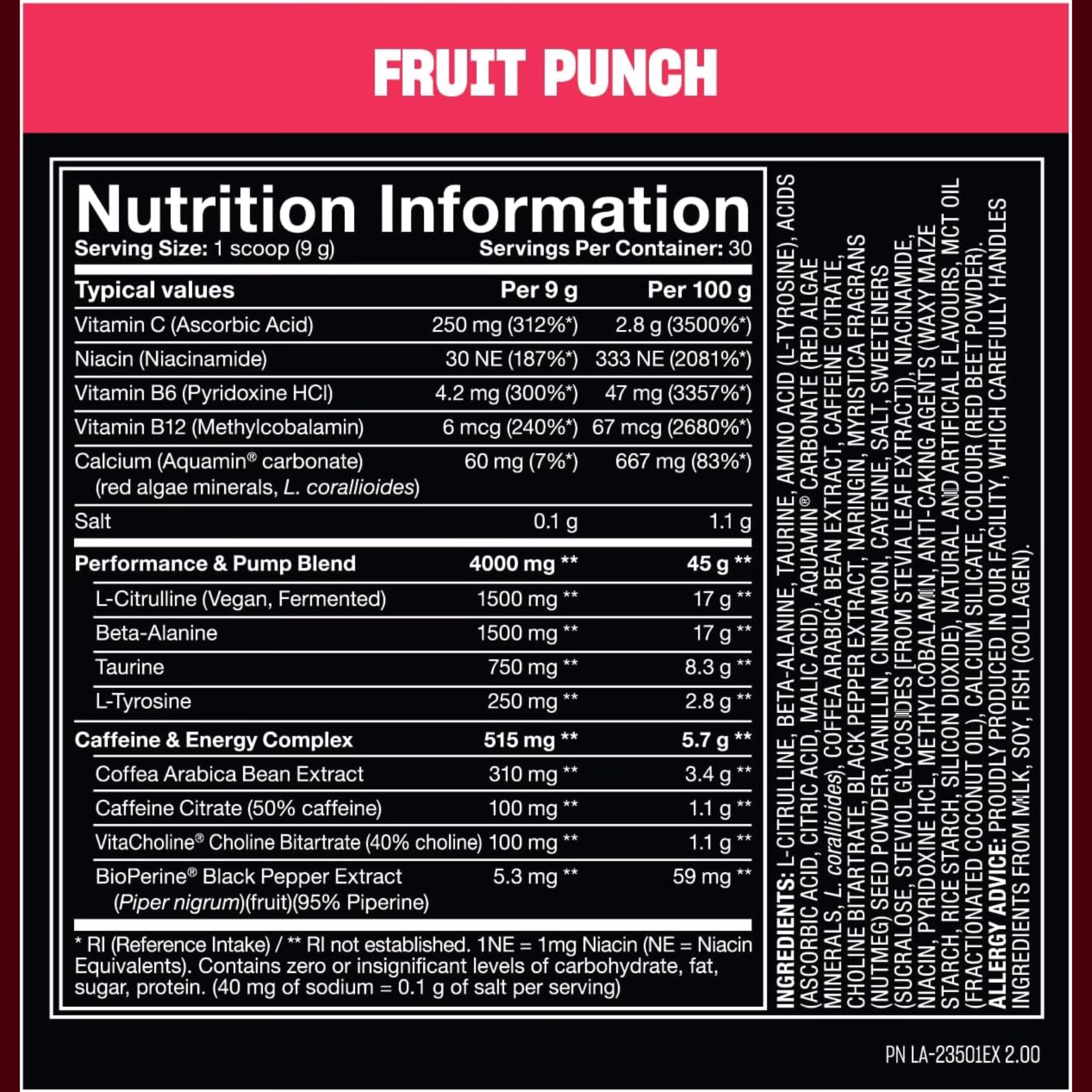 mutant madness 270g preworkout