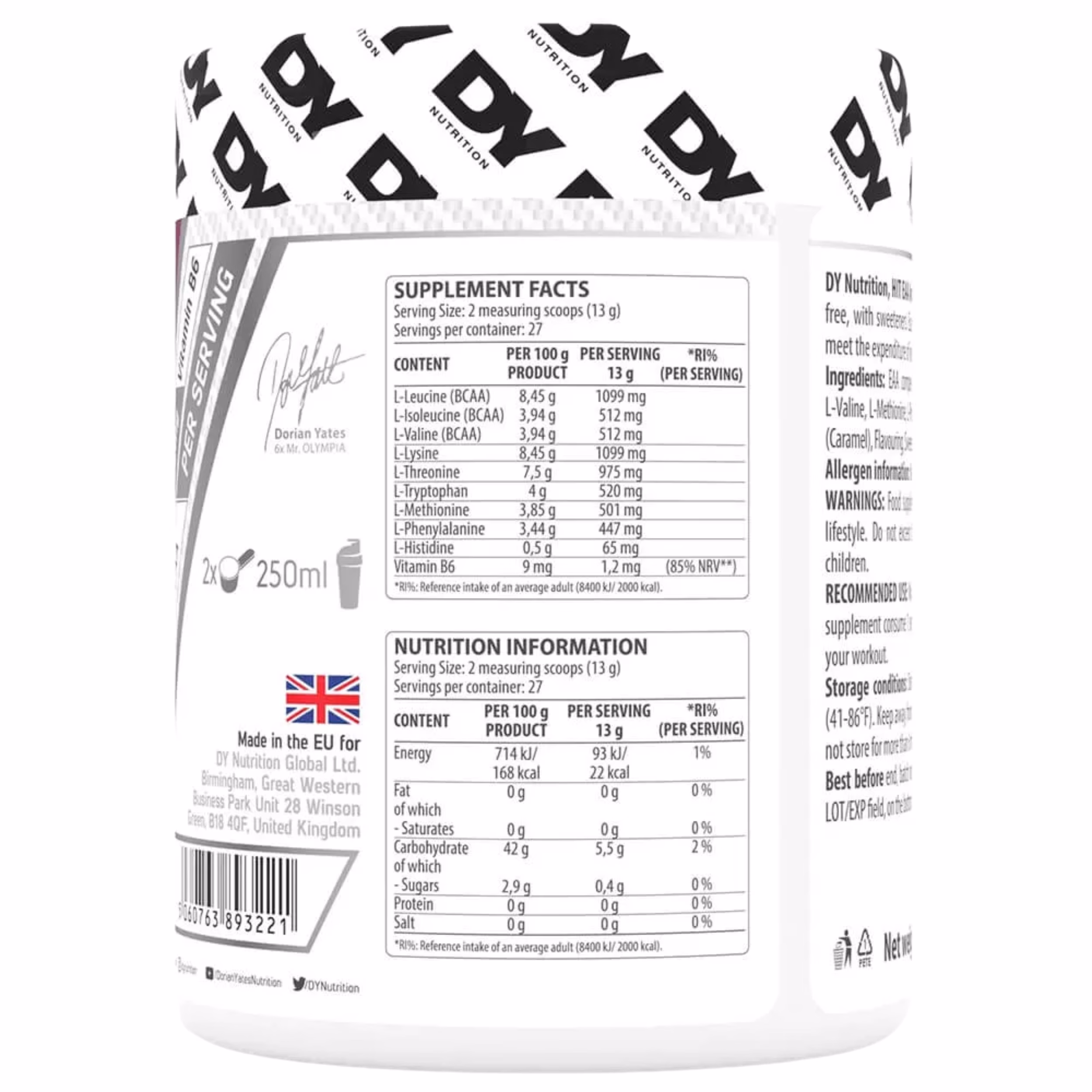 Dorian Yates HIT EAA Amino Acid Complex 360g - Slika 2