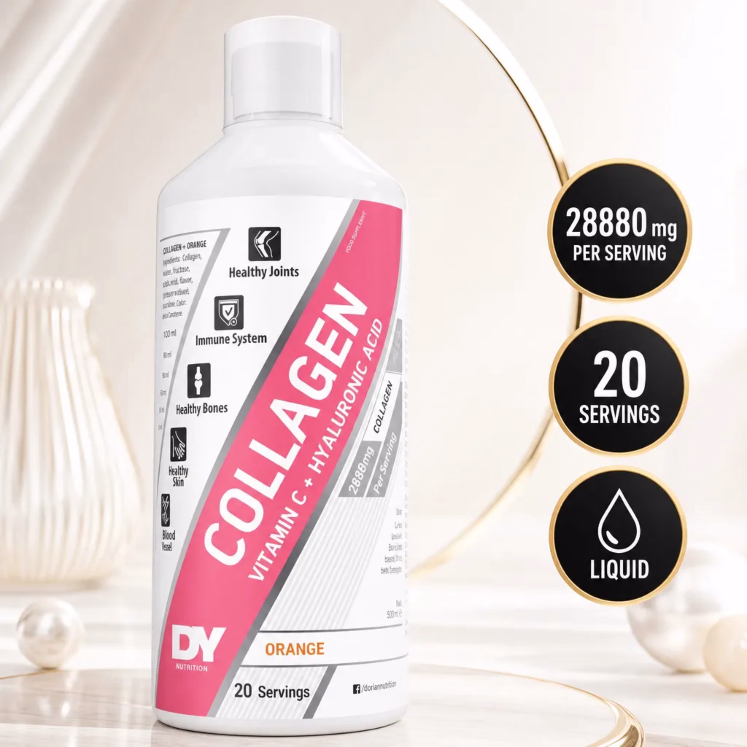 Dorian Yates Liquid Collagen +Vitamin C+Hyeluronic Acid 500ml tecni kolagen