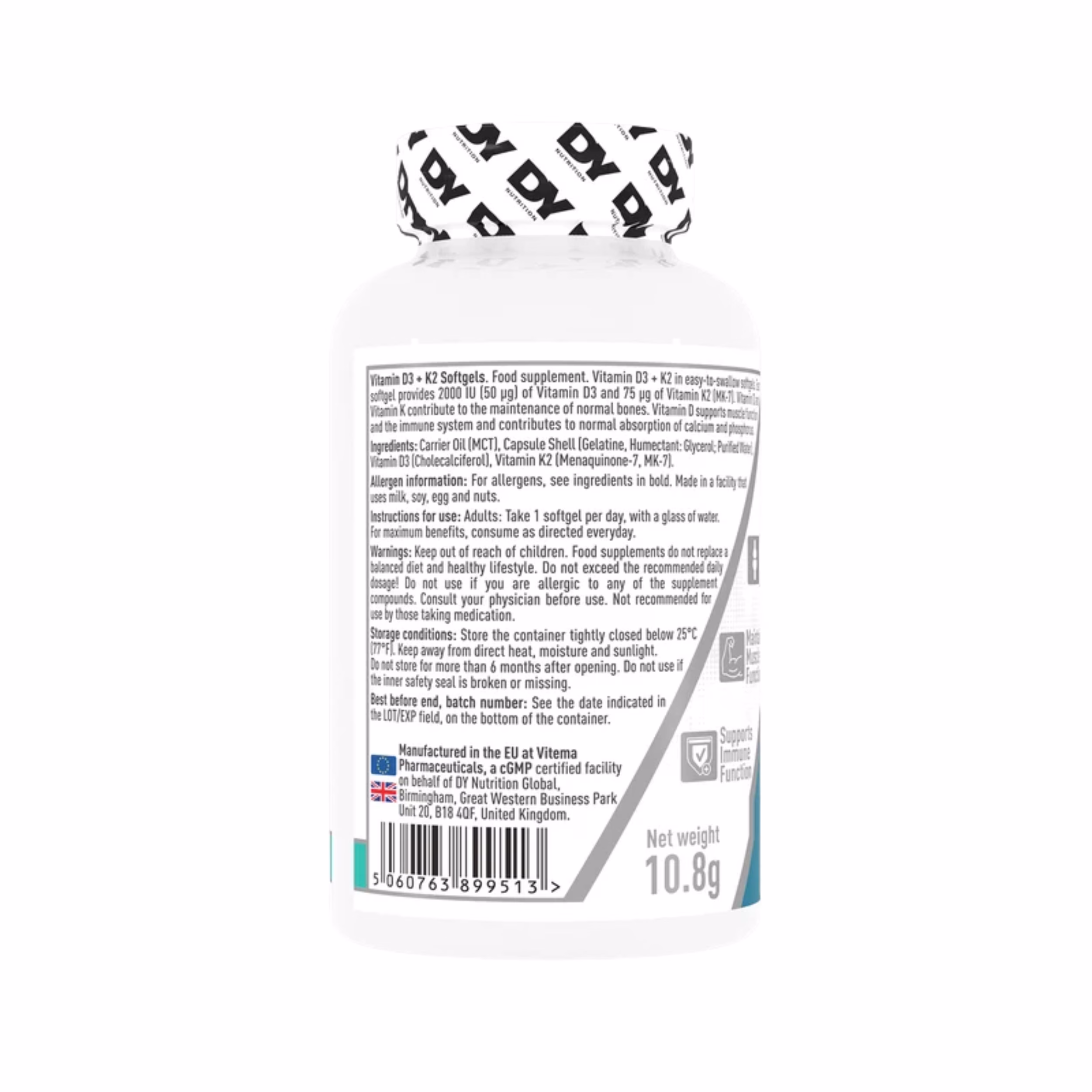 Dorian Yates Vitamin D3+K2 30 kapsula - Slika 3