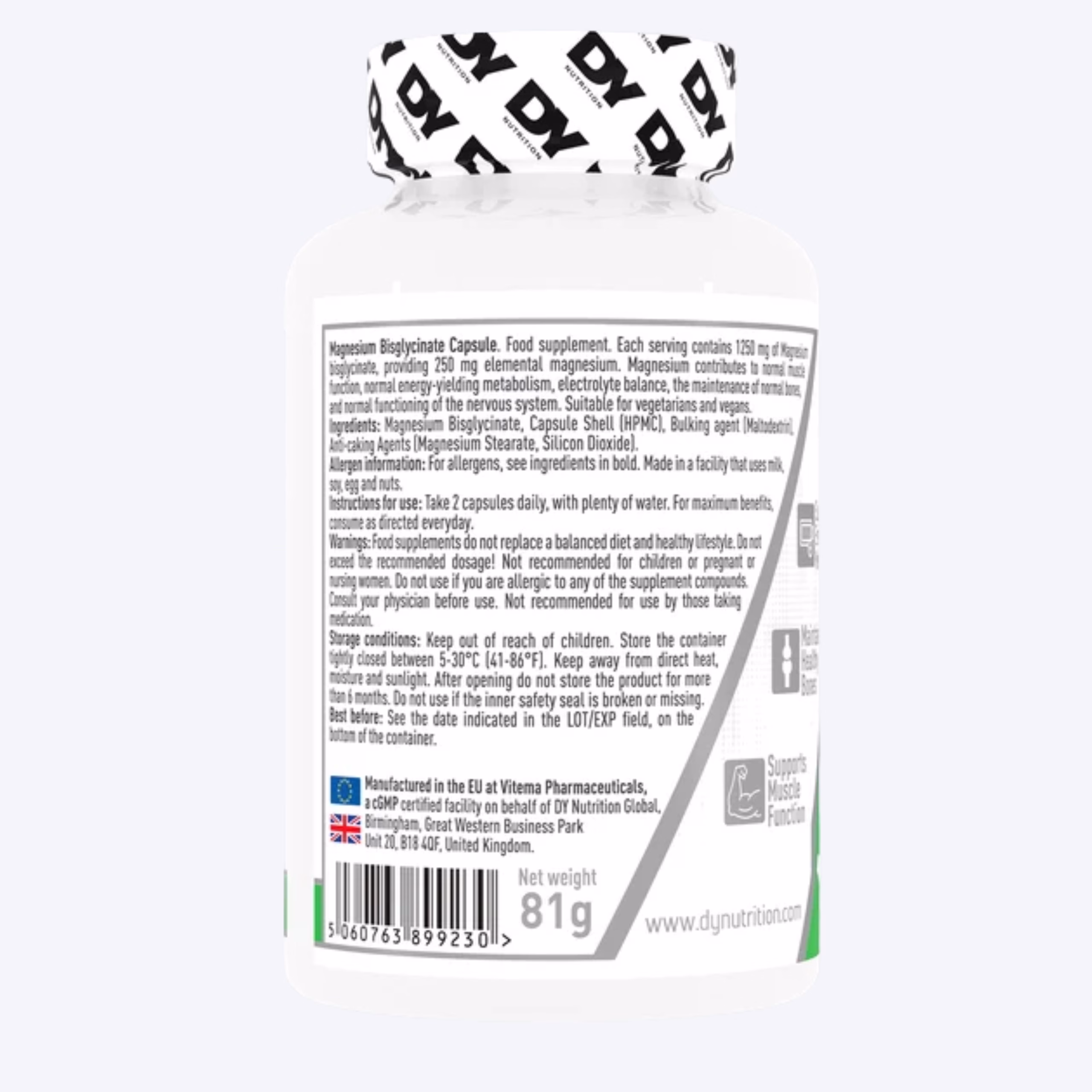 Dorian Yates Magnesium Bisglycinate 625mg 90 kapsula - Slika 4