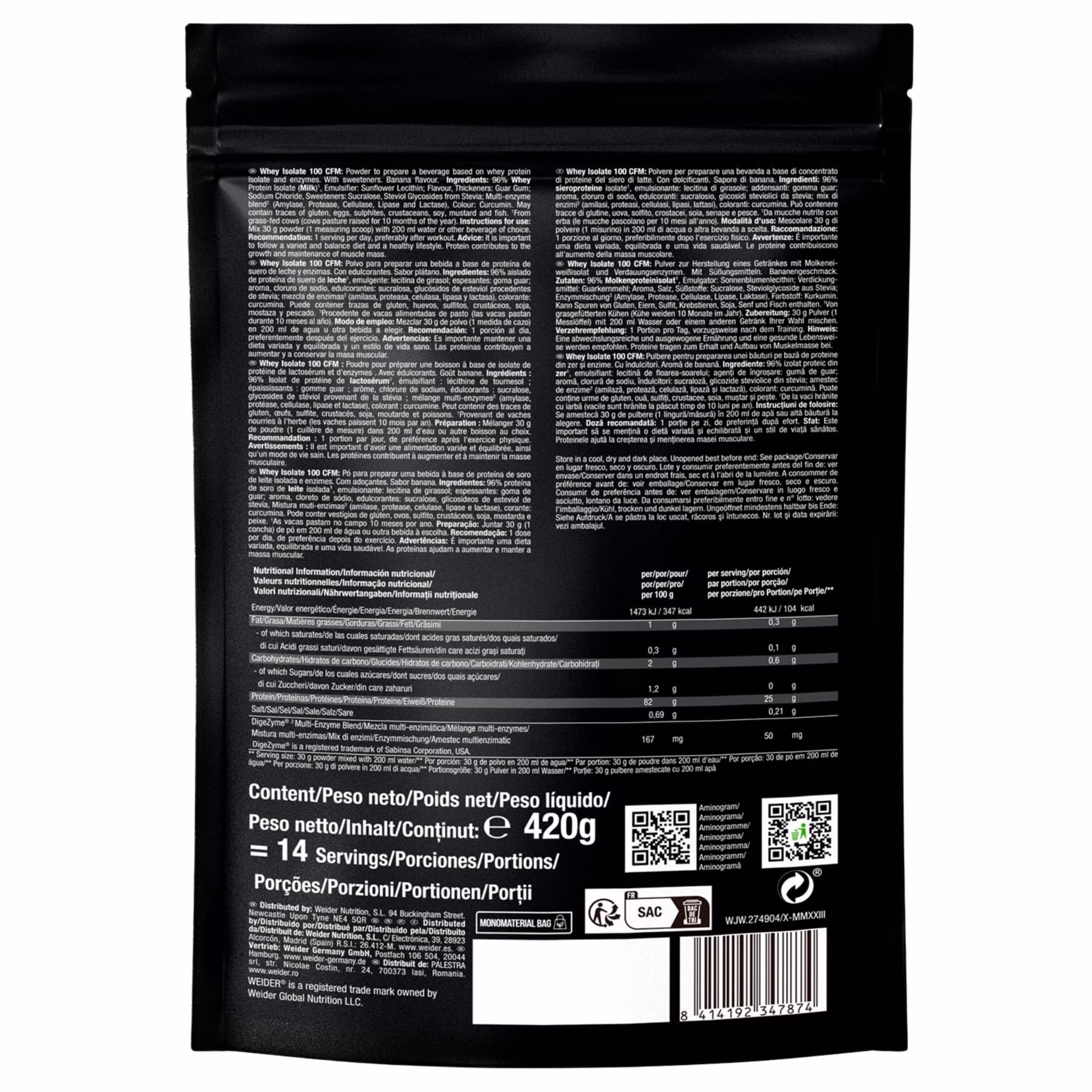 Weider Premium Isolate Whey Protein 420g - Slika 2