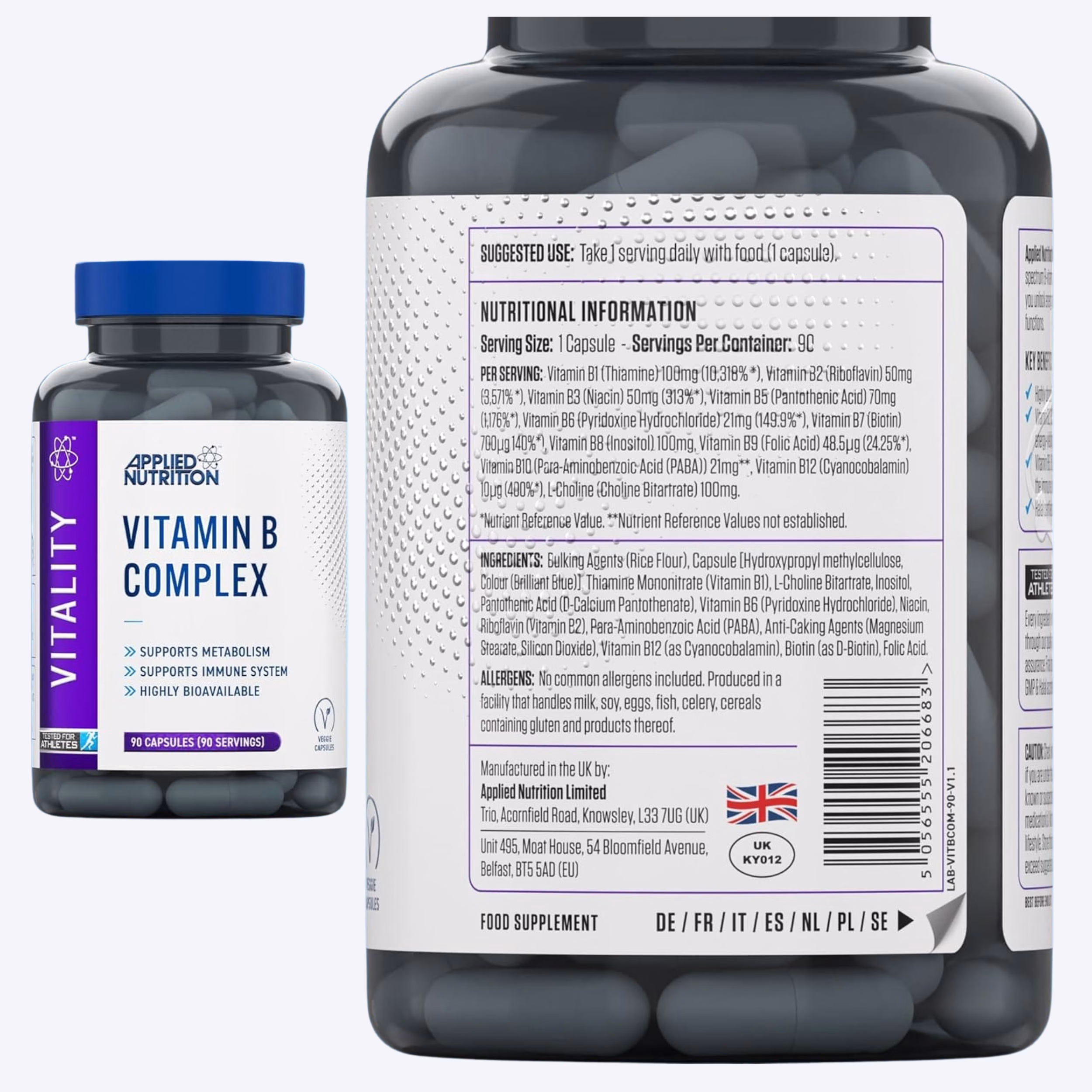 Applied Nutrition Vitality B Complex 90 kapsula - Slika 2