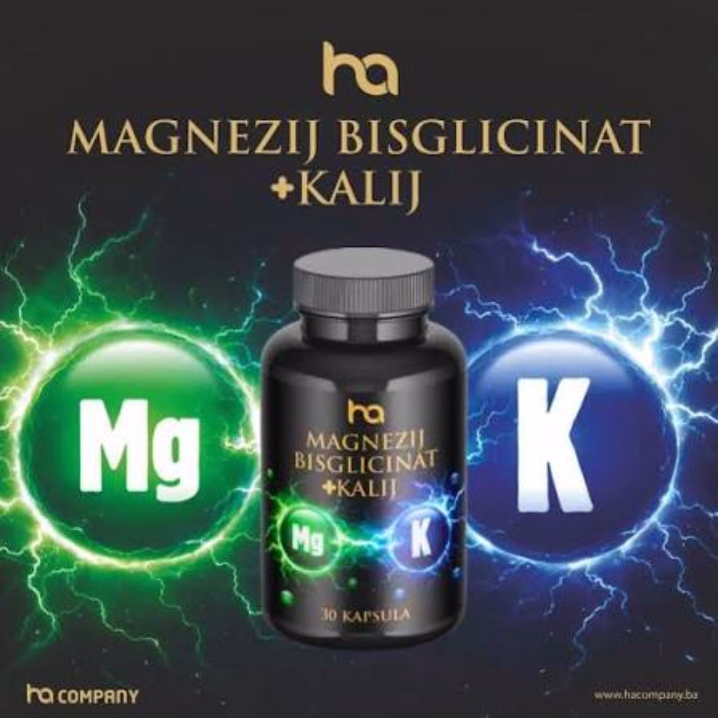 Ha Magnezij Bisglicinat + Kalij 30 kapsula - Slika 2
