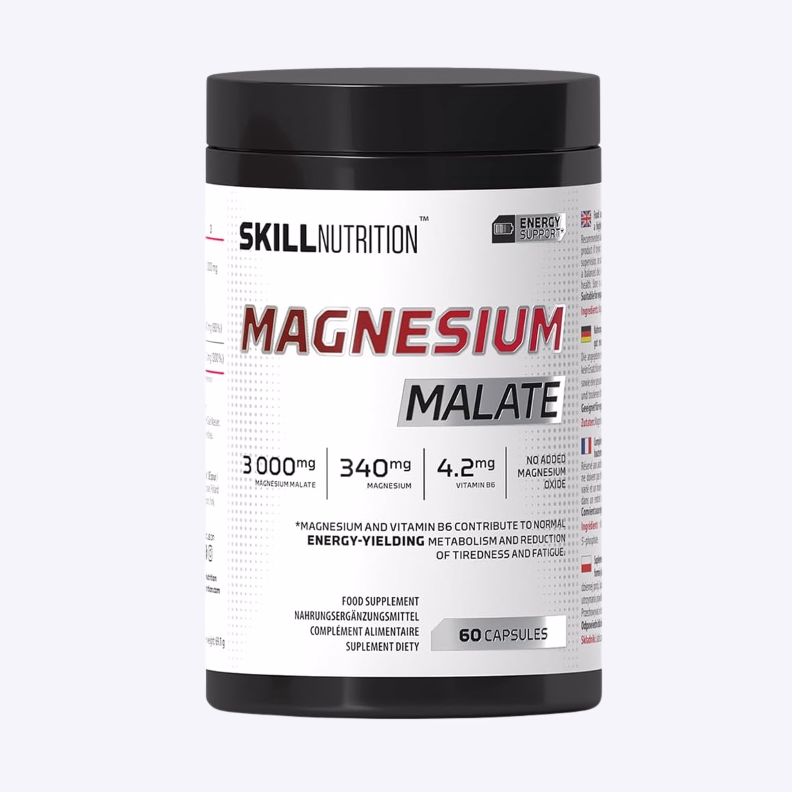 Skill Nutrition Magnesium Malate Magnezij malat + vitamin b6 za energiju