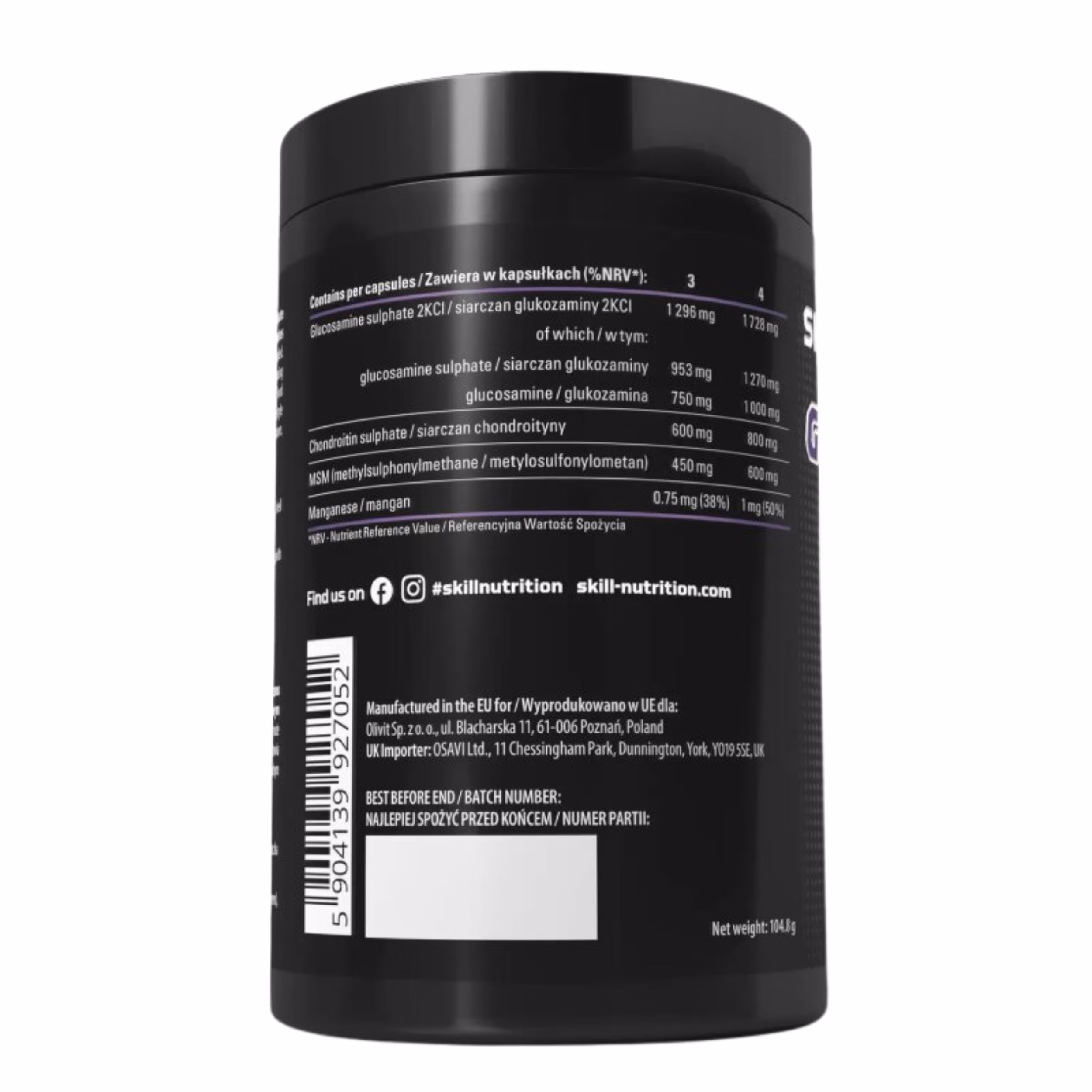Skill Nutrition Glucosamine Chondroitin MSM 120 kapsula - Slika 4