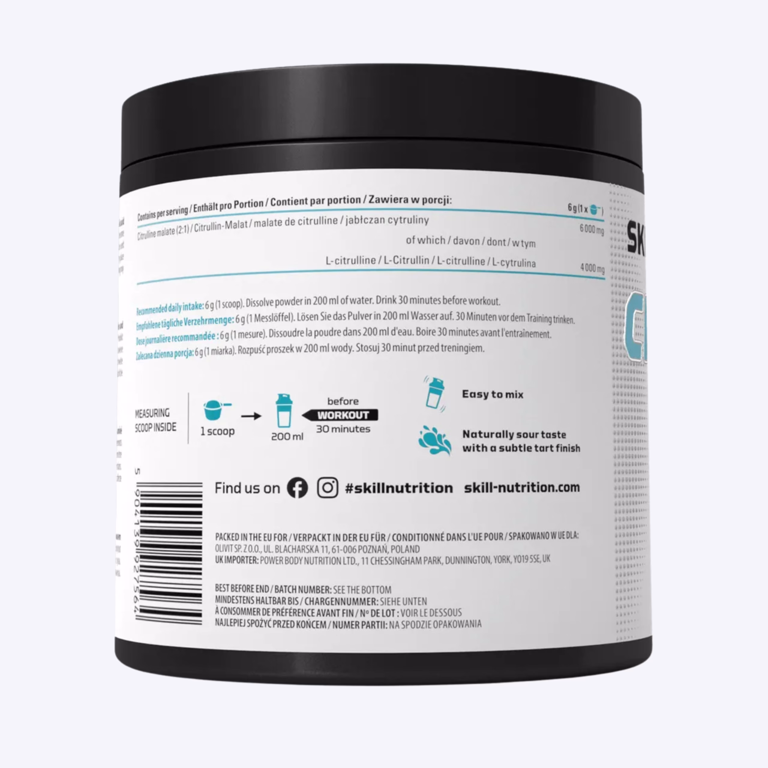 skill nutrition citrulline malate 2:1 300g unflavored citrulin malat