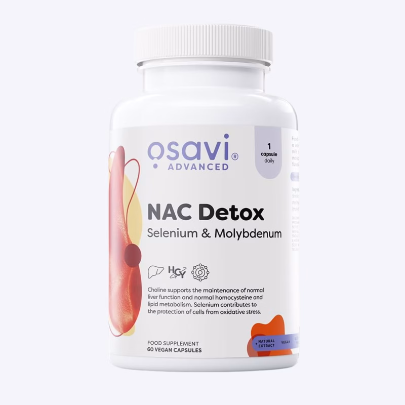 Osavi NAC Detox, Selenium & Molybdenum 60 kapsula nac suplement za detoks jetre i organizma