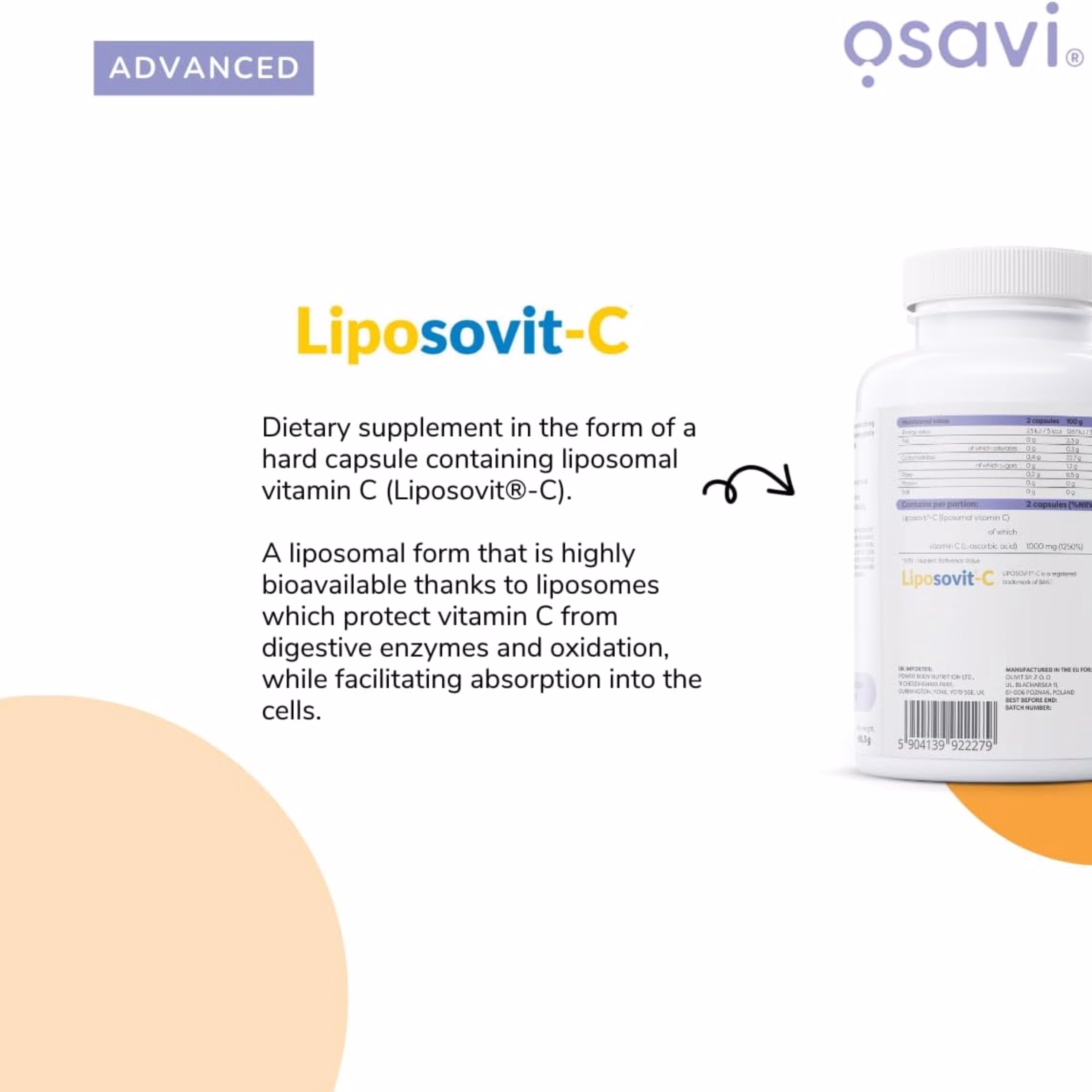 osavi liposomal vitamin c 1000mg 60 kapsula liposomalni vitamin c za bolju iskoristivost i probavu