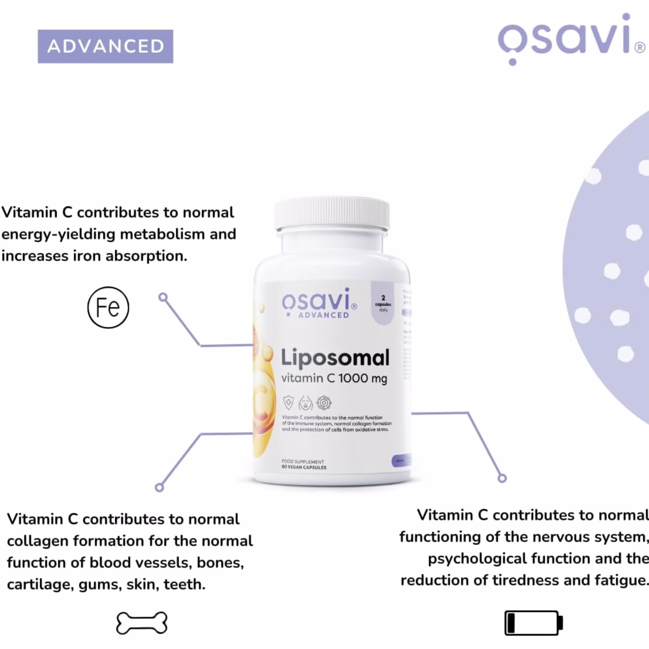 Osavi Liposomal Vitamin C 1000mg 60 kapsula