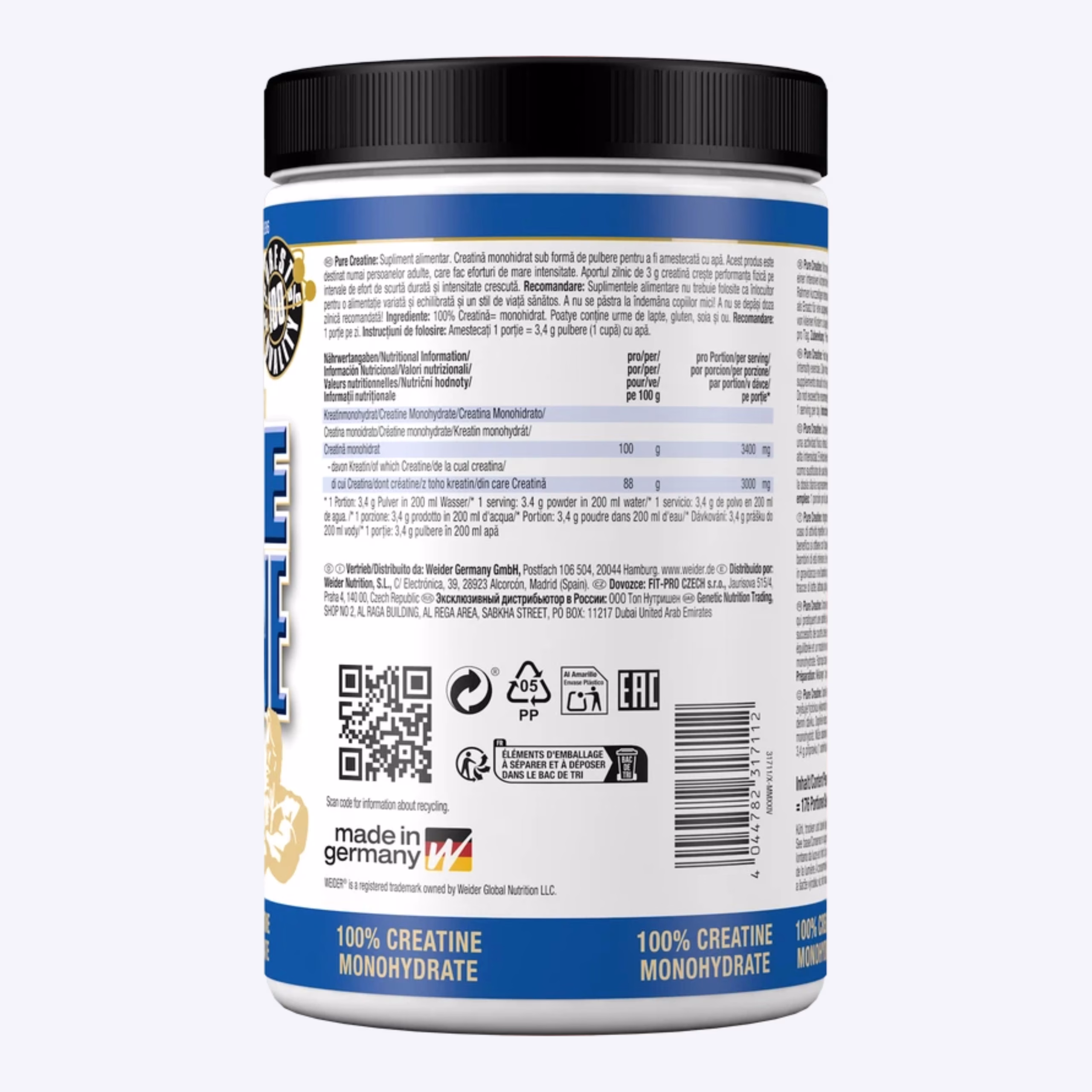 Weider Pure Creatine 600g Creapure® weider kreatin